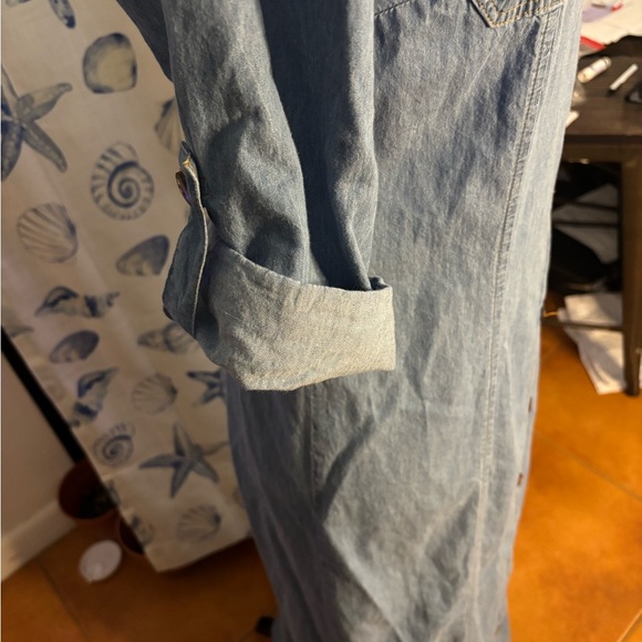 *Denim Button-Down Maxi Dress by angler. Pockets in the front, collar nic… - Picture 4 of 9